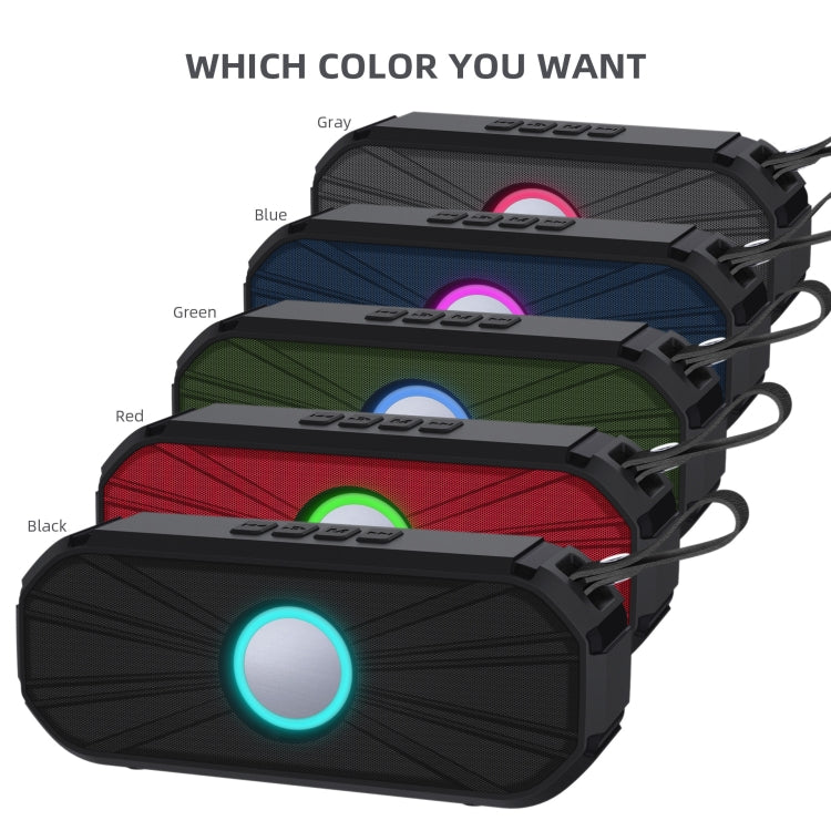 New Rixing NR-9012 Bluetooth 5.0 Portable Outdoor Wireless Bluetooth Speaker, NR-9012(Grey), NR-9012(Blue), NR-9012(Green), NR-9012(Black), NR-9012(Red)