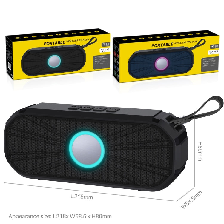 New Rixing NR-9012 Bluetooth 5.0 Portable Outdoor Wireless Bluetooth Speaker, NR-9012(Black), NR-9012(Red), NR-9012(Grey), NR-9012(Blue), NR-9012(Green)