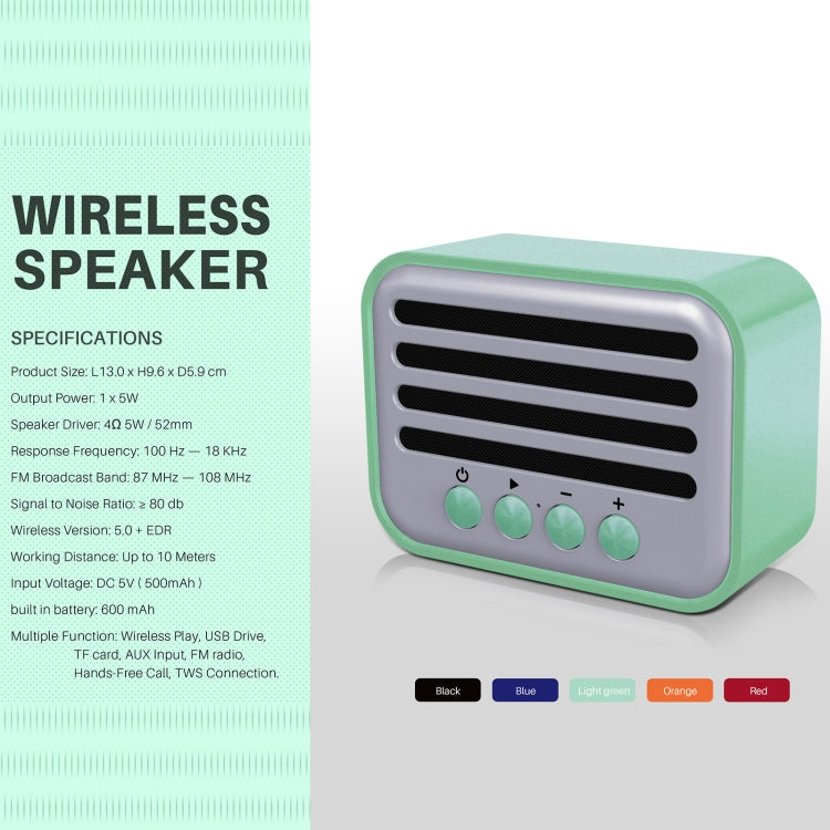 New Rixing NR-102 Mini TWS Bluetooth Speaker, NR-102 (Orange), NR-102 (Black), NR-102 (Red), NR-102 (Blue), NR-102 (Light Green)