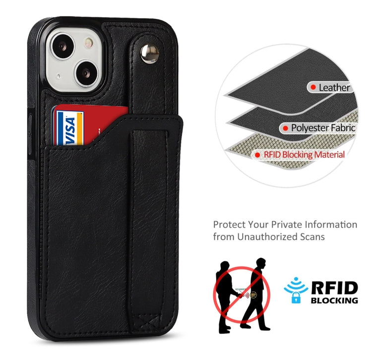 Crazy Horse Texture Shockproof TPU + PU Leather Case with Card Slot & Wrist Strap Holder, For iPhone 13 mini, For iPhone 13, For iPhone 13 Pro