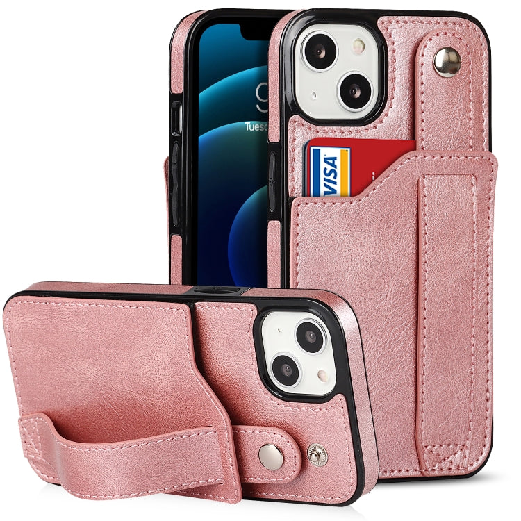 Crazy Horse Texture Shockproof TPU + PU Leather Case with Card Slot & Wrist Strap Holder, For iPhone 13 mini, For iPhone 13, For iPhone 13 Pro