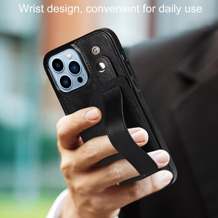 Crazy Horse Texture Shockproof TPU + PU Leather Case with Card Slot & Wrist Strap Holder, For iPhone 13 Pro Max, For iPhone 12 mini, For iPhone 12 / 12 Pro