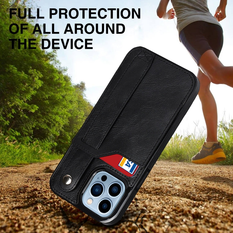 Crazy Horse Texture Shockproof TPU + PU Leather Case with Card Slot & Wrist Strap Holder, For iPhone 13 Pro Max, For iPhone 12 mini, For iPhone 12 / 12 Pro