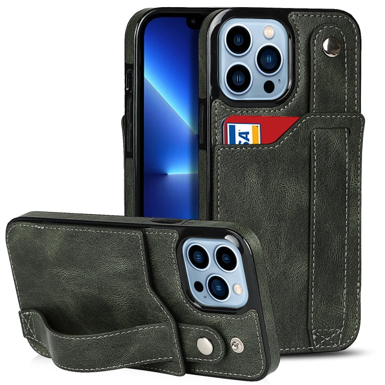 Crazy Horse Texture Shockproof TPU + PU Leather Case with Card Slot & Wrist Strap Holder, For iPhone 13 Pro Max, For iPhone 12 mini, For iPhone 12 / 12 Pro
