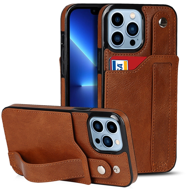 Crazy Horse Texture Shockproof TPU + PU Leather Case with Card Slot & Wrist Strap Holder, For iPhone 13 Pro Max, For iPhone 12 mini, For iPhone 12 / 12 Pro