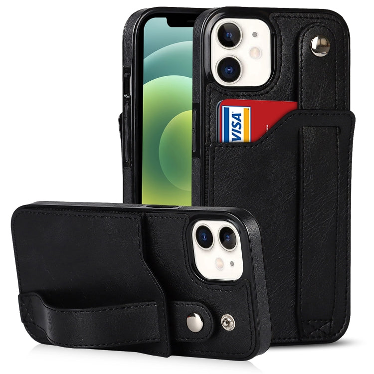 Crazy Horse Texture Shockproof TPU + PU Leather Case with Card Slot & Wrist Strap Holder, For iPhone 13 Pro Max, For iPhone 12 mini, For iPhone 12 / 12 Pro