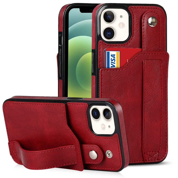 Crazy Horse Texture Shockproof TPU + PU Leather Case with Card Slot & Wrist Strap Holder, For iPhone 13 Pro Max, For iPhone 12 mini, For iPhone 12 / 12 Pro