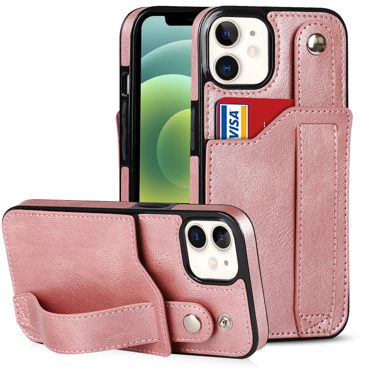 Crazy Horse Texture Shockproof TPU + PU Leather Case with Card Slot & Wrist Strap Holder, For iPhone 13 Pro Max, For iPhone 12 mini, For iPhone 12 / 12 Pro