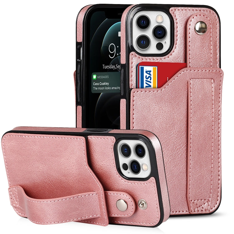 Crazy Horse Texture Shockproof TPU + PU Leather Case with Card Slot & Wrist Strap Holder, For iPhone 13 Pro Max, For iPhone 12 mini, For iPhone 12 / 12 Pro