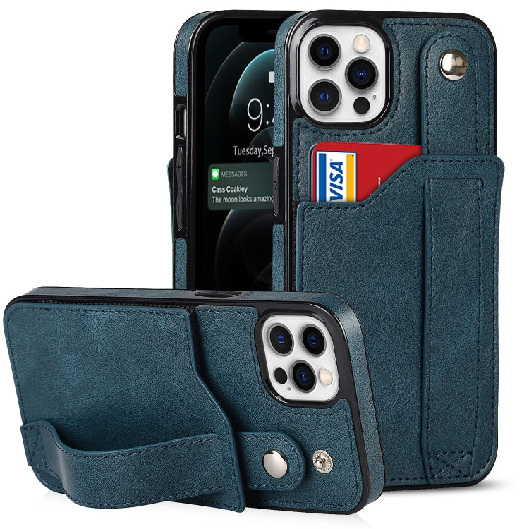 Crazy Horse Texture Shockproof TPU + PU Leather Case with Card Slot & Wrist Strap Holder, For iPhone 13 Pro Max, For iPhone 12 mini, For iPhone 12 / 12 Pro
