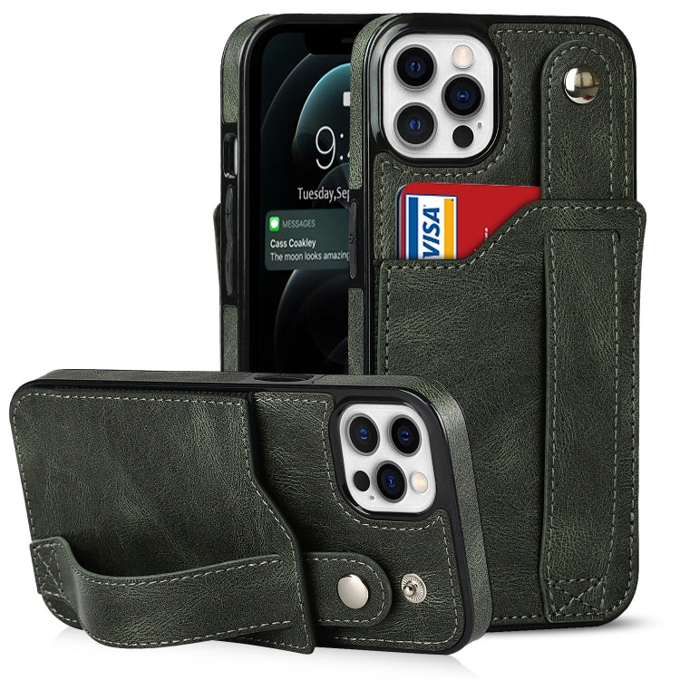 Crazy Horse Texture Shockproof TPU + PU Leather Case with Card Slot & Wrist Strap Holder, For iPhone 13 Pro Max, For iPhone 12 mini, For iPhone 12 / 12 Pro