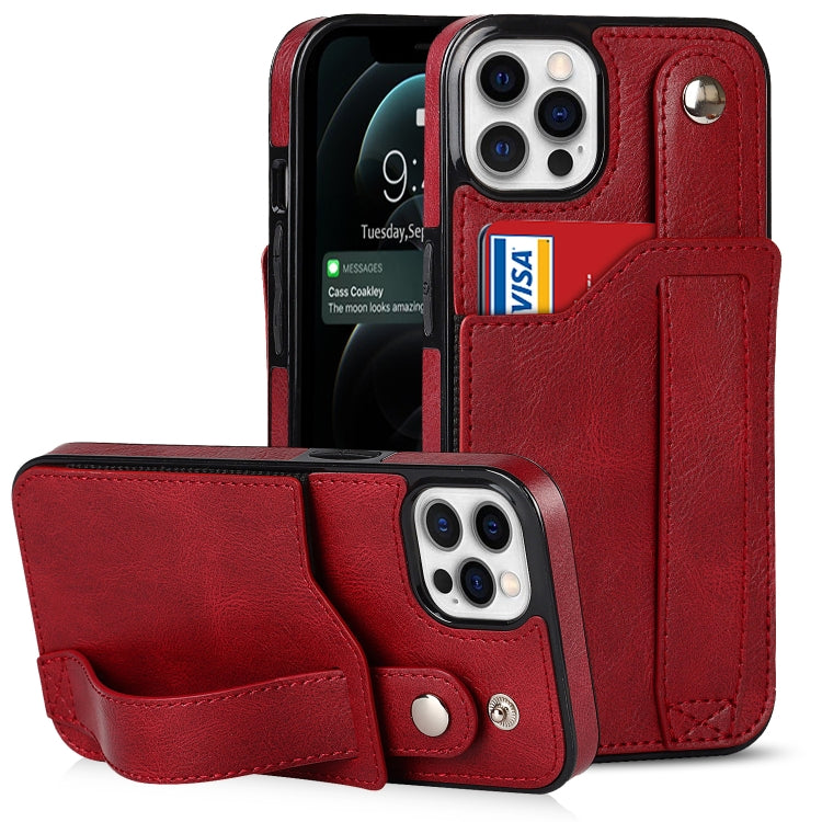 Crazy Horse Texture Shockproof TPU + PU Leather Case with Card Slot & Wrist Strap Holder, For iPhone 12 Pro Max, For iPhone 11, For iPhone 11 Pro