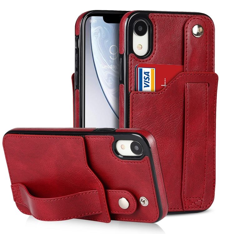 Crazy Horse Texture Shockproof TPU + PU Leather Case with Card Slot & Wrist Strap Holder, For iPhone 11 Pro Max, For iPhone X / XS, For iPhone XR