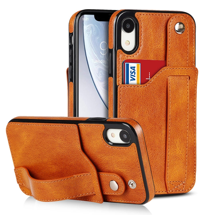 Crazy Horse Texture Shockproof TPU + PU Leather Case with Card Slot & Wrist Strap Holder, For iPhone 11 Pro Max, For iPhone X / XS, For iPhone XR