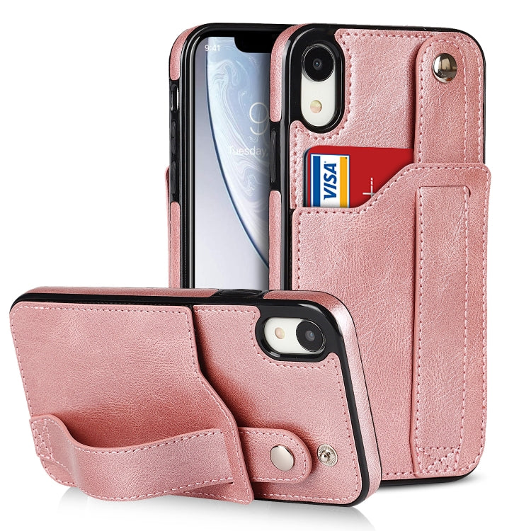 Crazy Horse Texture Shockproof TPU + PU Leather Case with Card Slot & Wrist Strap Holder, For iPhone 11 Pro Max, For iPhone X / XS, For iPhone XR