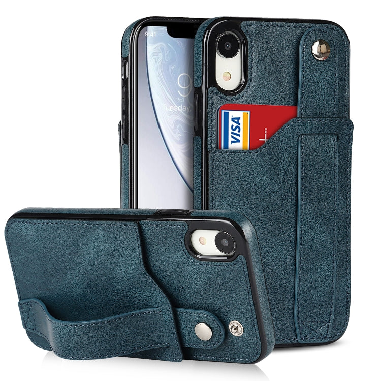 Crazy Horse Texture Shockproof TPU + PU Leather Case with Card Slot & Wrist Strap Holder, For iPhone 11 Pro Max, For iPhone X / XS, For iPhone XR