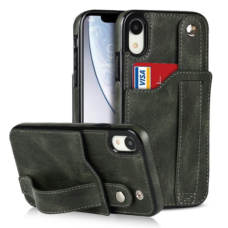 Crazy Horse Texture Shockproof TPU + PU Leather Case with Card Slot & Wrist Strap Holder, For iPhone 11 Pro Max, For iPhone X / XS, For iPhone XR