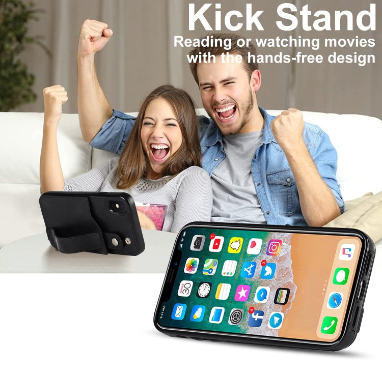 Crazy Horse Texture Shockproof TPU + PU Leather Case with Card Slot & Wrist Strap Holder, For iPhone XS Max, For  iPhone SE 2022 / SE 2020 / 7 / 8, For iPhone 7 Plus / 8 Plus