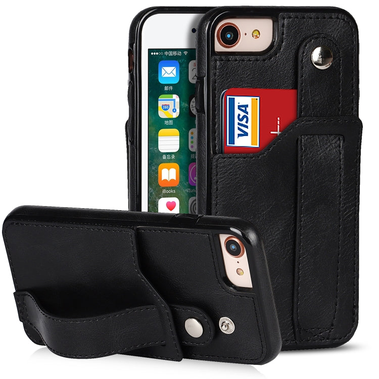 Crazy Horse Texture Shockproof TPU + PU Leather Case with Card Slot & Wrist Strap Holder, For iPhone XS Max, For  iPhone SE 2022 / SE 2020 / 7 / 8, For iPhone 7 Plus / 8 Plus
