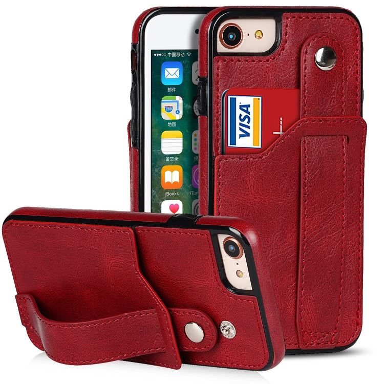 Crazy Horse Texture Shockproof TPU + PU Leather Case with Card Slot & Wrist Strap Holder, For iPhone XS Max, For  iPhone SE 2022 / SE 2020 / 7 / 8, For iPhone 7 Plus / 8 Plus