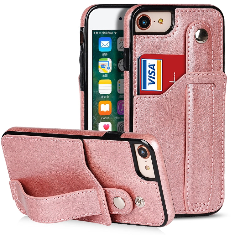 Crazy Horse Texture Shockproof TPU + PU Leather Case with Card Slot & Wrist Strap Holder, For iPhone XS Max, For  iPhone SE 2022 / SE 2020 / 7 / 8, For iPhone 7 Plus / 8 Plus