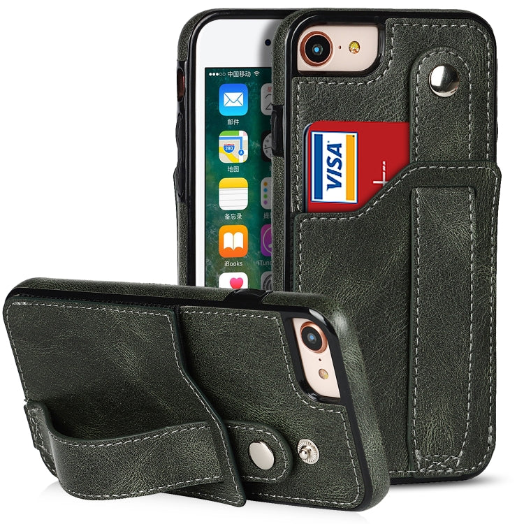 Crazy Horse Texture Shockproof TPU + PU Leather Case with Card Slot & Wrist Strap Holder, For iPhone XS Max, For  iPhone SE 2022 / SE 2020 / 7 / 8, For iPhone 7 Plus / 8 Plus