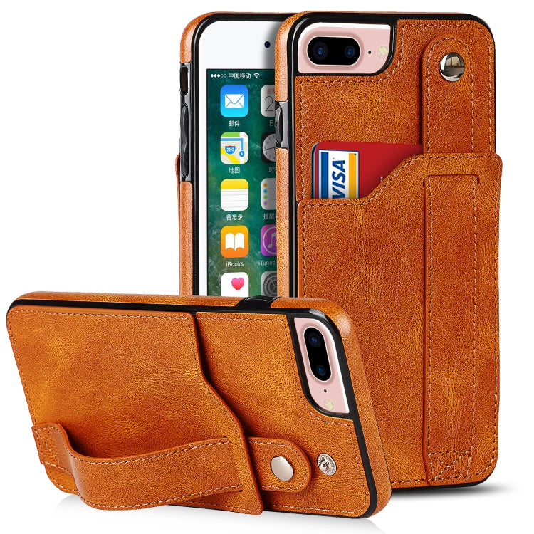 Crazy Horse Texture Shockproof TPU + PU Leather Case with Card Slot & Wrist Strap Holder, For iPhone XS Max, For  iPhone SE 2022 / SE 2020 / 7 / 8, For iPhone 7 Plus / 8 Plus