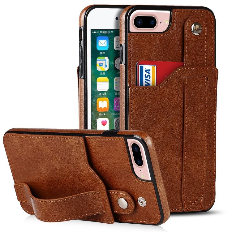 Crazy Horse Texture Shockproof TPU + PU Leather Case with Card Slot & Wrist Strap Holder, For iPhone XS Max, For  iPhone SE 2022 / SE 2020 / 7 / 8, For iPhone 7 Plus / 8 Plus