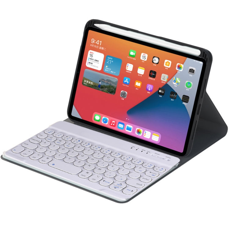 HY006 Round Keys Detachable Bluetooth Keyboard Leather Case with Holder for iPad mini 6, HY006