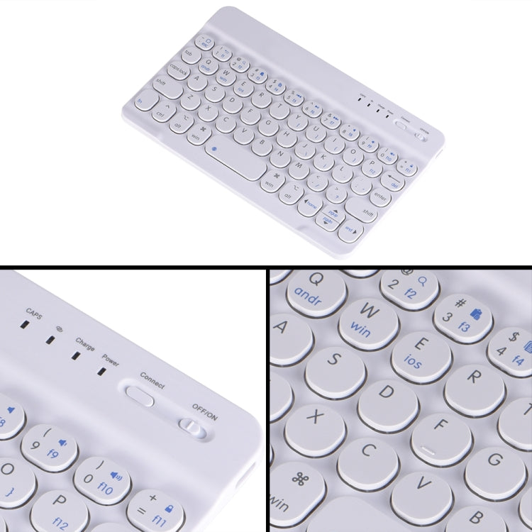 HY006 Round Keys Detachable Bluetooth Keyboard Leather Case with Holder for iPad mini 6, HY006