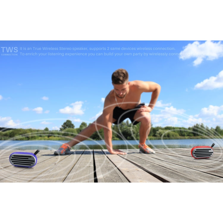 New Rixing NR-105 Mini TWS Metal Bluetooth Speaker Support Hands-free Call / FM, NR-105 (Black), NR-105 (Red), NR-105 (Blue), NR-105 (Brown)