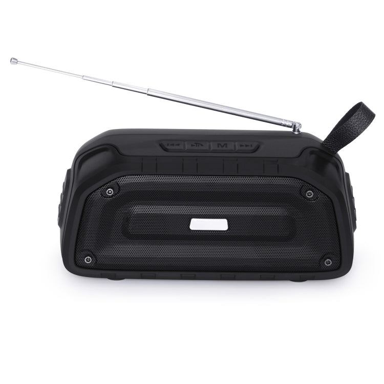 New Rixing NR-906FM TWS Waterproof Bluetooth Speaker Support Hands-free Call / FM with Handle & Antenna, NR-906FM (Emerald Green), NR-906FM (Black), NR-906FM (Red), NR-906FM (Army Green), NR-906FM (Dark Blue)