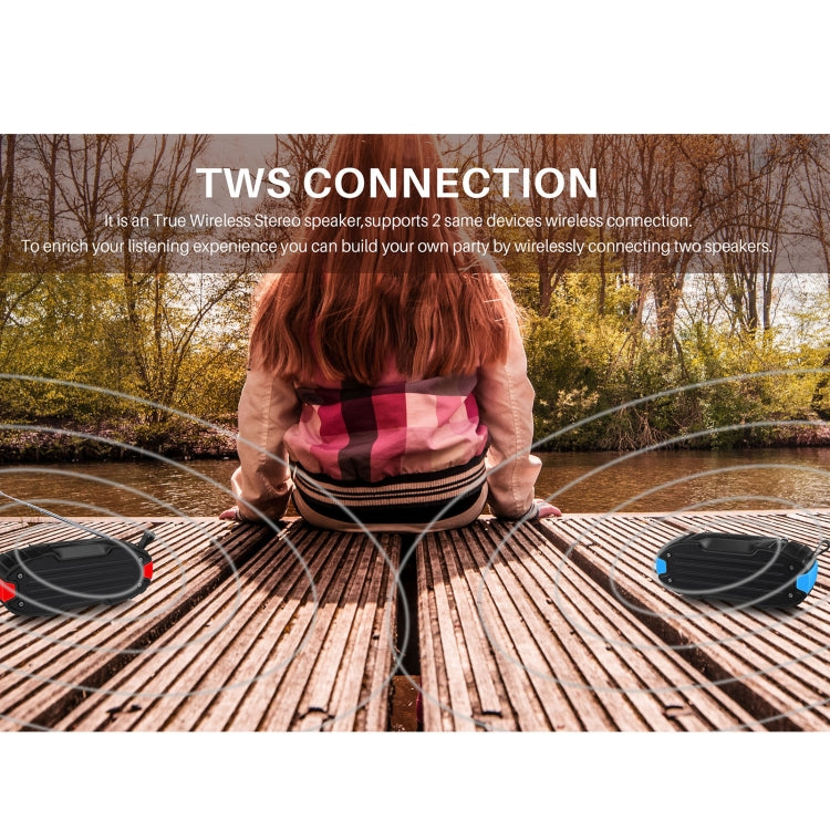 New Rixing NR-907FM TWS Outdoor Bluetooth Speaker Support Hands-free Call / FM with Handle & Antenna