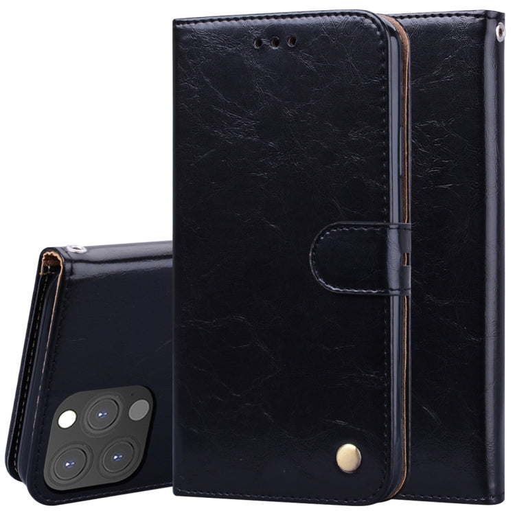 Business Style Oil Wax Texture Horizontal Flip Leather Case with Holder & Card Slots & Wallet