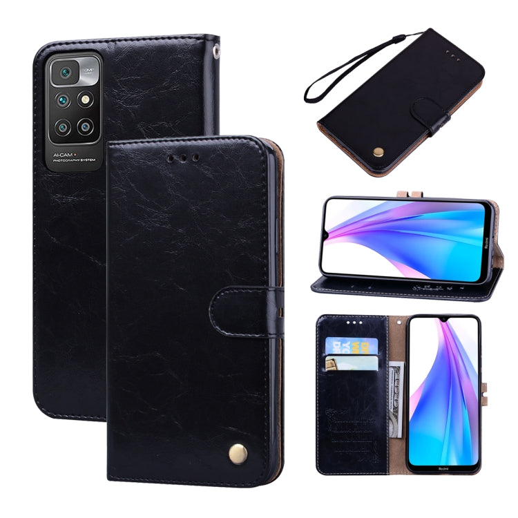 Business Style Oil Wax Texture Horizontal Flip Leather Case with Holder & Card Slots & Wallet