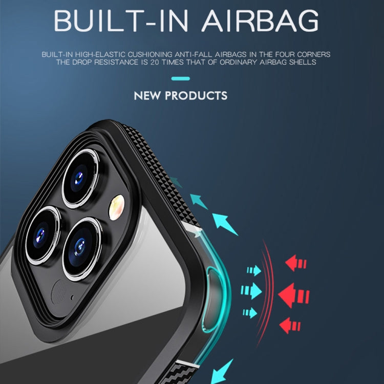 MG Series Carbon Fiber TPU + Clear PC Four-corner Airbag Shockproof Case