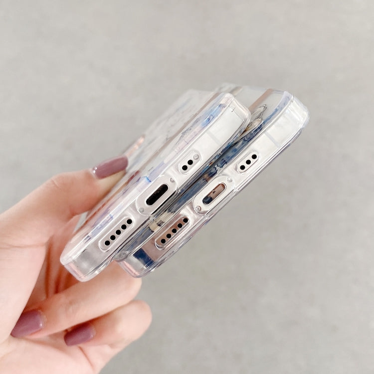 High Translucent Electroplating Flower Pattern TPU + PC Shockproof Case