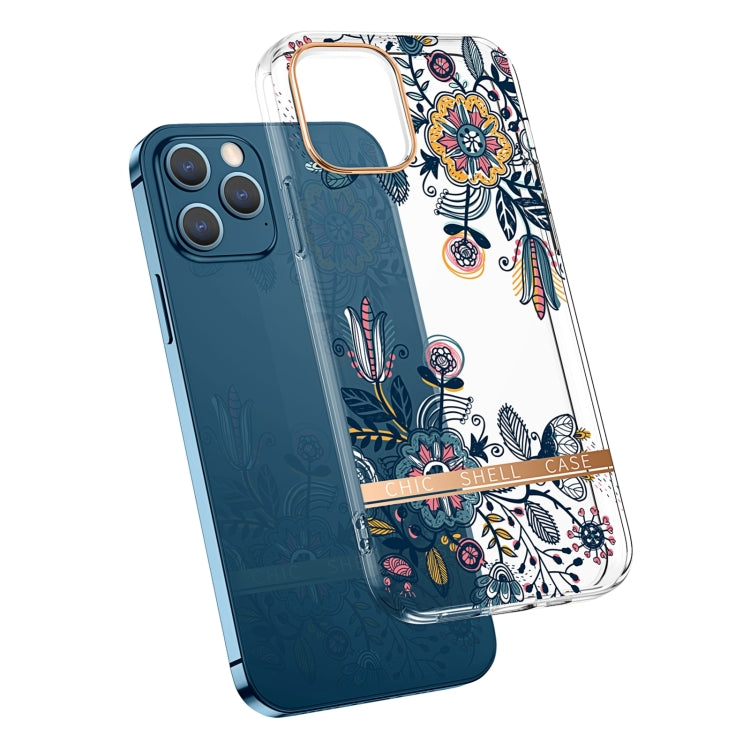 High Translucent Electroplating Flower Pattern TPU + PC Shockproof Case