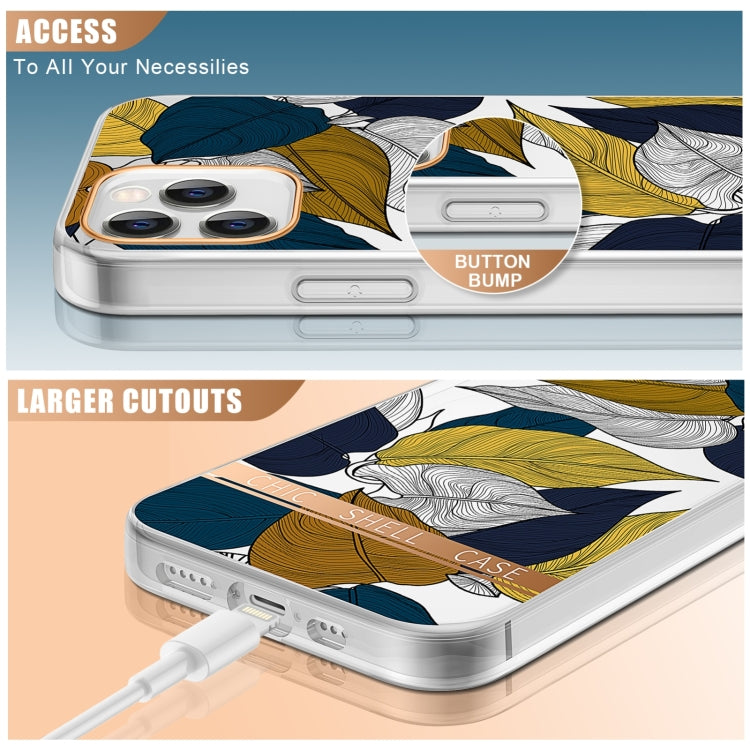 High Translucent Electroplating Flower Pattern TPU + PC Shockproof Case