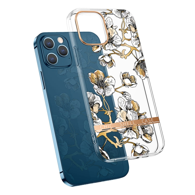 High Translucent Electroplating Flower Pattern TPU + PC Shockproof Case