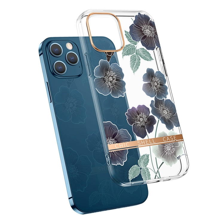 High Translucent Electroplating Flower Pattern TPU + PC Shockproof Case