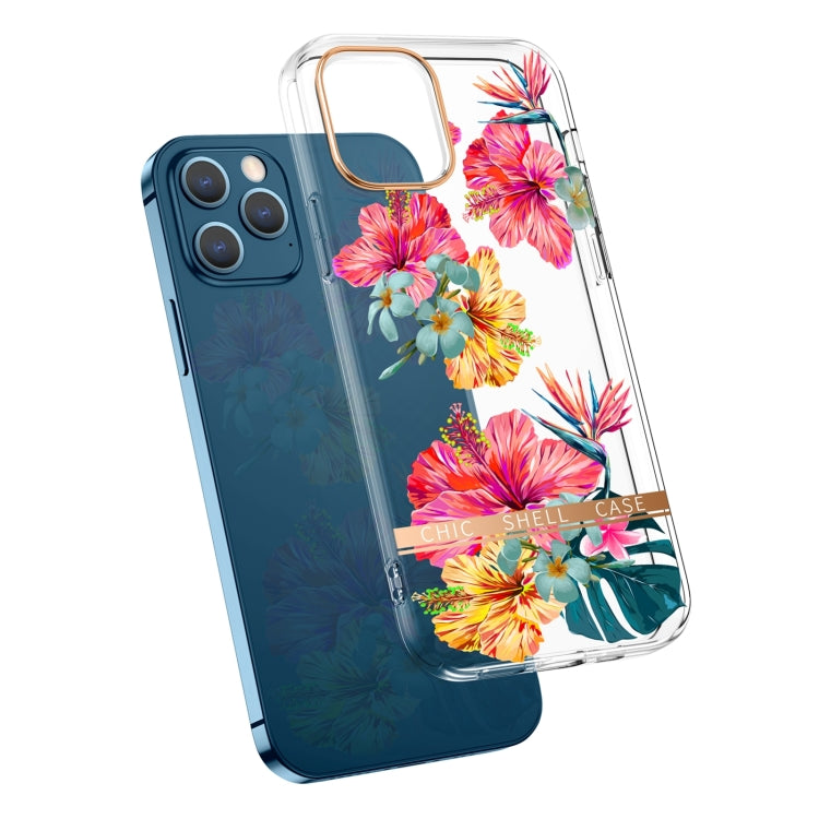 High Translucent Electroplating Flower Pattern TPU + PC Shockproof Case