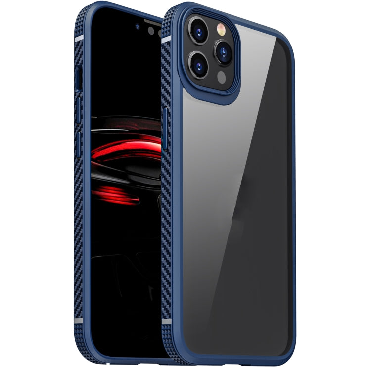 MG Series Carbon Fiber TPU + Clear PC Four-corner Airbag Shockproof Case, For iPhone 12 Pro Max, For iPhone 12 / 12 Pro, For iPhone 11 Pro, For iPhone 11 Pro Max