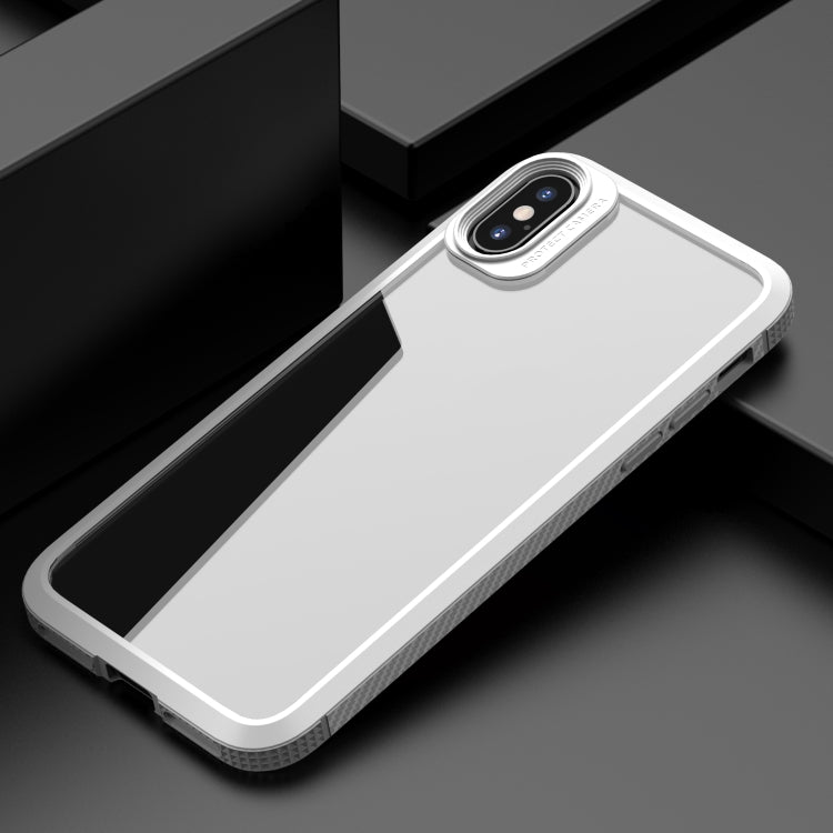 MG Series Carbon Fiber TPU + Clear PC Four-corner Airbag Shockproof Case, For iPhone X / XS, For iPhone XS Max, For iPhone XR