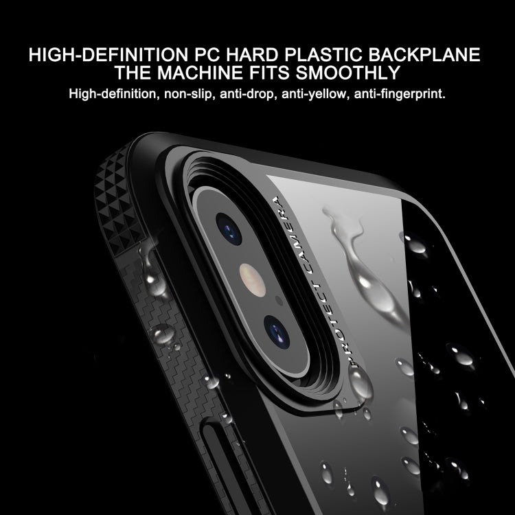 MG Series Carbon Fiber TPU + Clear PC Four-corner Airbag Shockproof Case, For iPhone X / XS, For iPhone XS Max, For iPhone XR