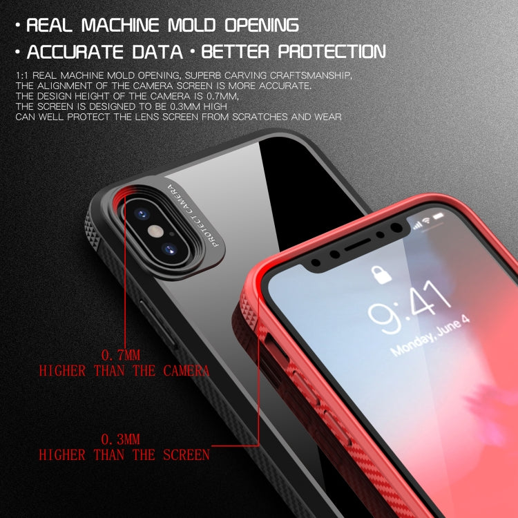 MG Series Carbon Fiber TPU + Clear PC Four-corner Airbag Shockproof Case