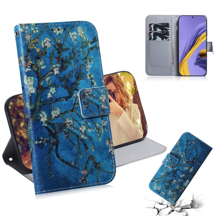 For Galaxy A51 Coloured Drawing Horizontal Flip Leather Case, with Holder & Card Slots & Wallet, White Wolf, Oil Owl, Tiger, Apricot Blossom, Pug, Lion, Wolf and Dog, Panda, Angry, Magnolia Flower