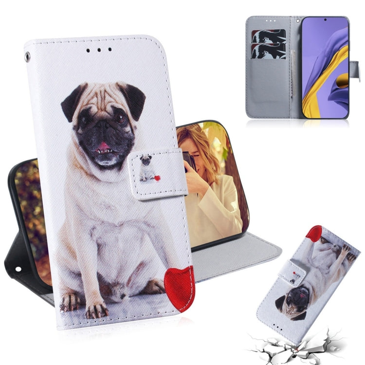 For Galaxy A51 Coloured Drawing Horizontal Flip Leather Case, with Holder & Card Slots & Wallet, White Wolf, Oil Owl, Tiger, Apricot Blossom, Pug, Lion, Wolf and Dog, Panda, Angry, Magnolia Flower
