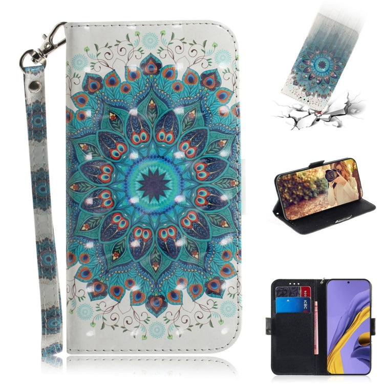 For Galaxy A51 3D Painting Pattern Coloured Drawing Horizontal Flip Leather Case with Holder & Card Slots & Wallet, Angry Bear, Hug Cat, Paecock, Zoo, Three Squirrels, Butterfly High Heel, Love Bear, Mognolia, Black White Cat, Cute Cat, Watercolor Flow...