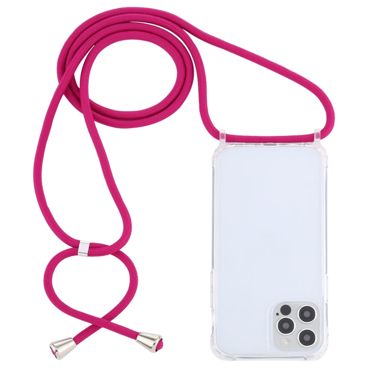 Transparent Acrylic Airbag Shockproof Phone Protective Case with Lanyard, For iPhone 13 Pro Max
